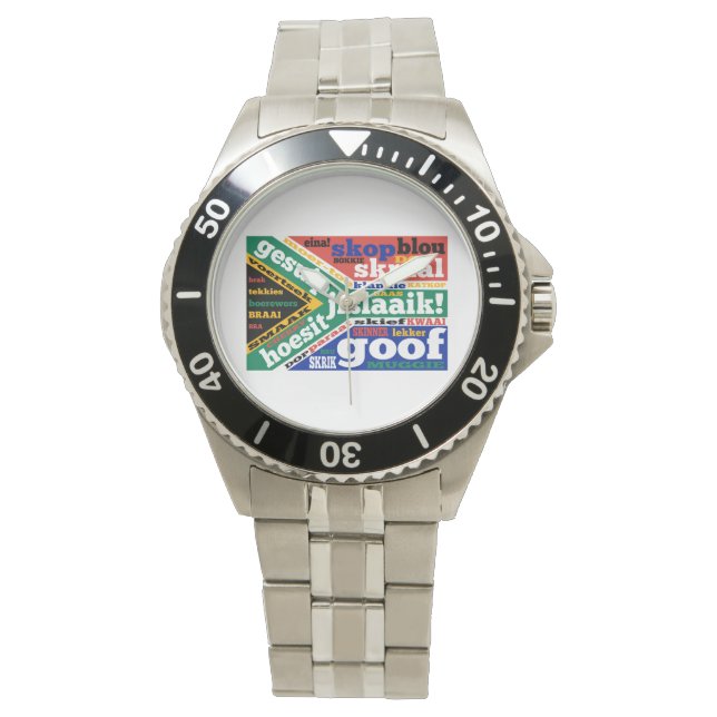 Südafrikanische Umgangssprache und Kolloquialismen Armbanduhr (Vorderseite)