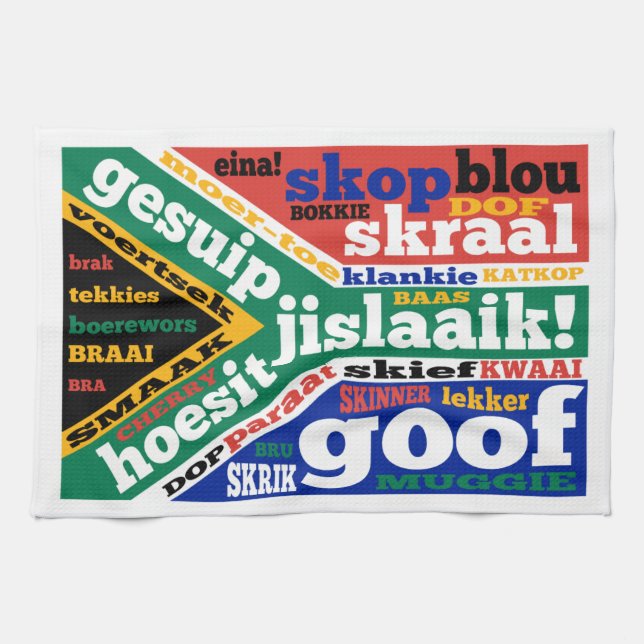 Südafrikanische Umgangssprache und Kolloquialismen Geschirrtuch (Horizontal)