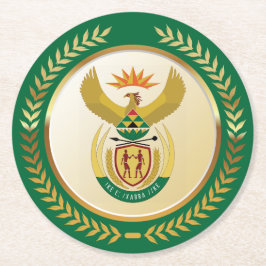 Südafrikanische Wappen Runder Pappuntersetzer