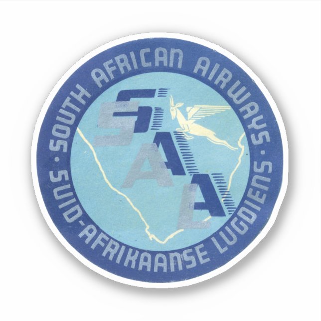 Südafrikanischer Airways-Afrika-Sticker Aufkleber (Vorderseite)