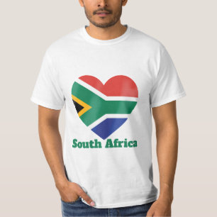 Südafrikanischer T - Shirt für die Herzenflagge