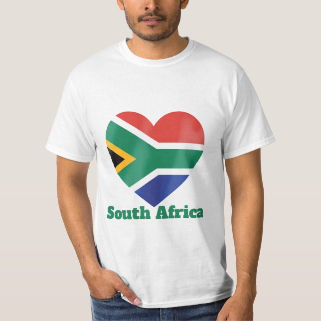 Südafrikanischer T - Shirt für die Herzenflagge (Vorderseite)