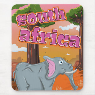 Südafrikanisches Cartoon-Reiseplakat Mousepad