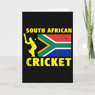 Südafrikanisches Cricket mit südafrikanischer Flag Karte
