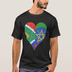Südafrikanisches Flaggenherz T-Shirt