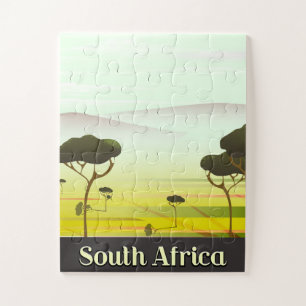 Südafrikanisches Landschaft-Abend-Reiseposter