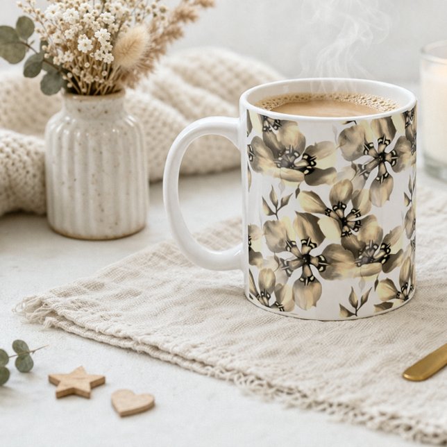 Südafrikanisches Nahtloses Blumenthema Kaffeetasse (Von Creator hochgeladen)