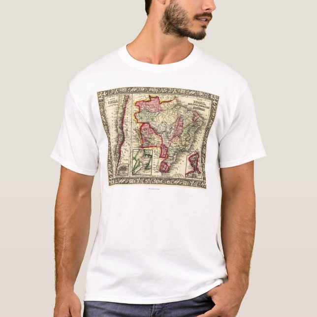 SüdAmericaPanoramic MapSouth Amerika 2 T-Shirt (Vorderseite)