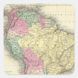 Südamerika 12 quadratischer aufkleber