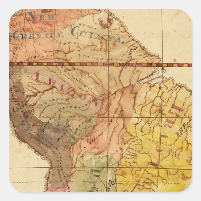 Südamerika 15 quadratischer aufkleber (Vorderseite)