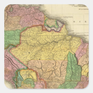 Südamerika 1823 quadratischer aufkleber