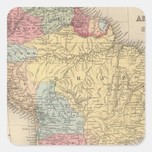 Südamerika 21 quadratischer aufkleber (Vorderseite)