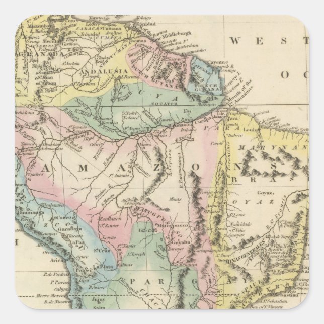 Südamerika 26 quadratischer aufkleber (Vorderseite)