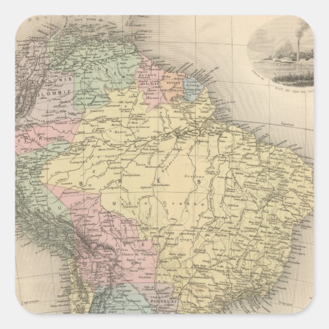 Südamerika 26 quadratischer aufkleber (Vorderseite)
