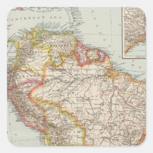 Südamerika 2 quadratischer aufkleber
