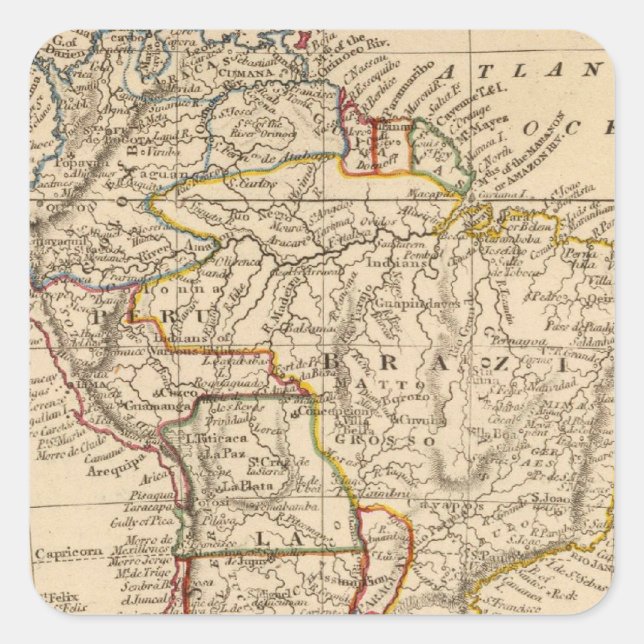 Südamerika 40 quadratischer aufkleber (Vorderseite)