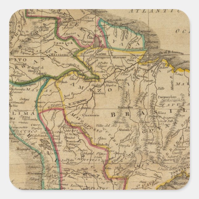 Südamerika 7 quadratischer aufkleber (Vorderseite)