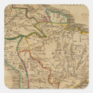 Südamerika 7 quadratischer aufkleber