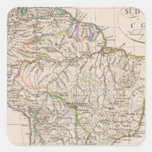 Südamerika 9 quadratischer aufkleber