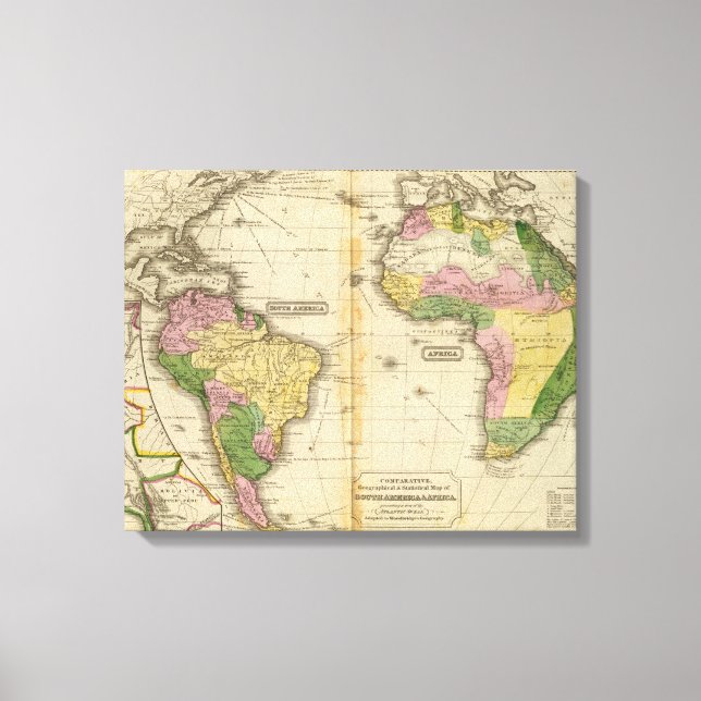 Südamerika, Afrika Leinwanddruck (Vorderseite)