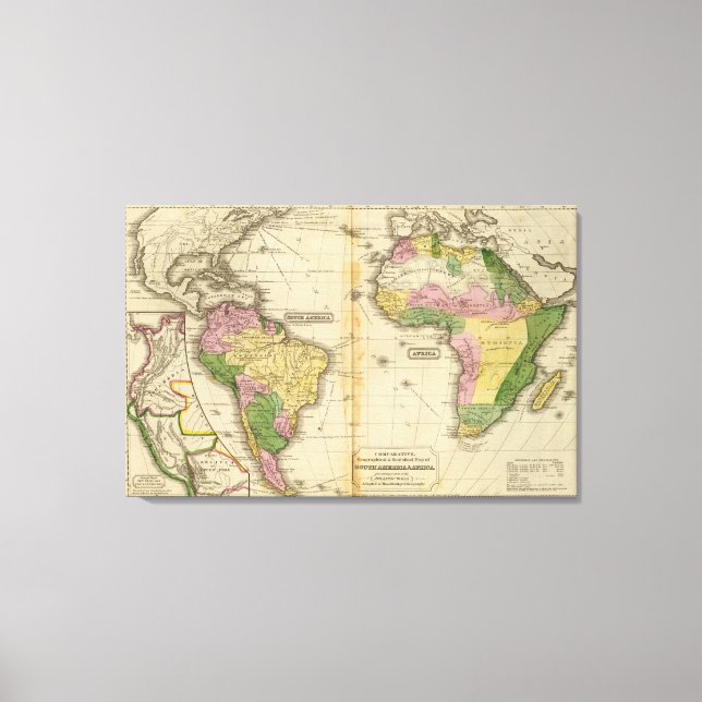 Südamerika, Afrika Leinwanddruck (Vorderseite)