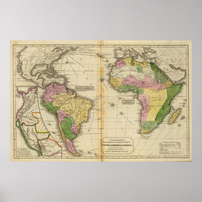Südamerika, Afrika Poster (Vorne)