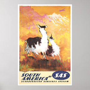 Südamerika-Druck SAS Reiseplakat Süd Poster