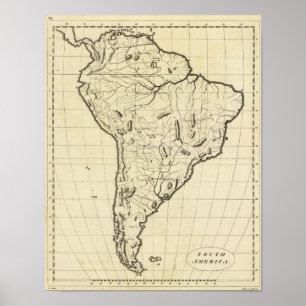 Südamerika-Kontur Poster