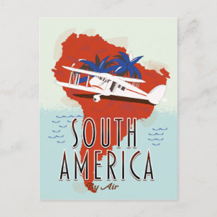 Südamerika-Per-Reiseflugplakat Postkarte
