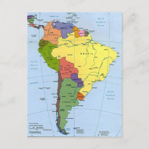 Südamerikakarte Postkarte