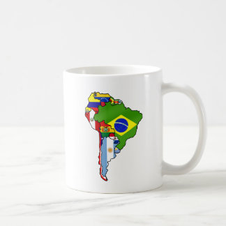 Südamerikanische Flaggen von Südamerika-Karte Kaffeetasse