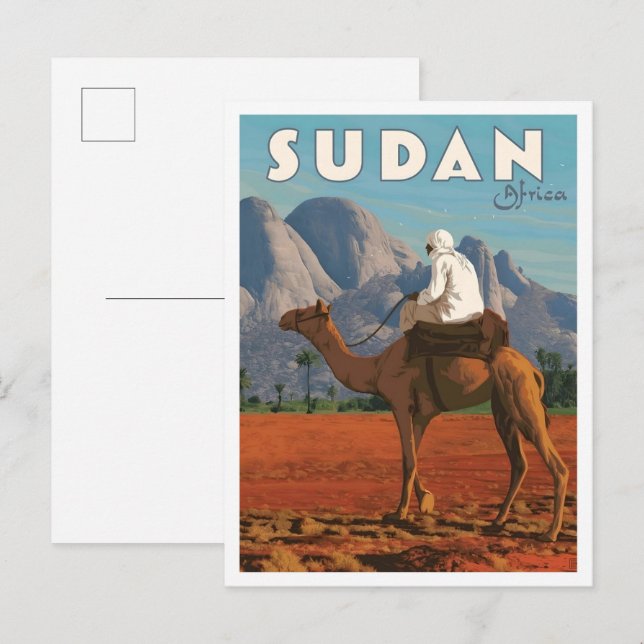 Sudan Afrika Vintage Reise  Postkarte (Vorne/Hinten)