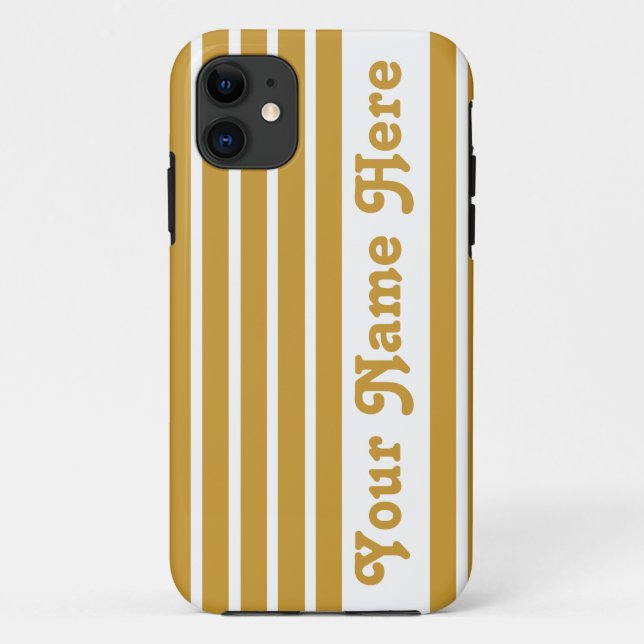 Sudan Brown Safari Streifen mit Namen Case-Mate iPhone Hülle (Rückseite)