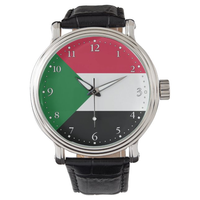 Sudan-Flagge Armbanduhr (Vorderseite)