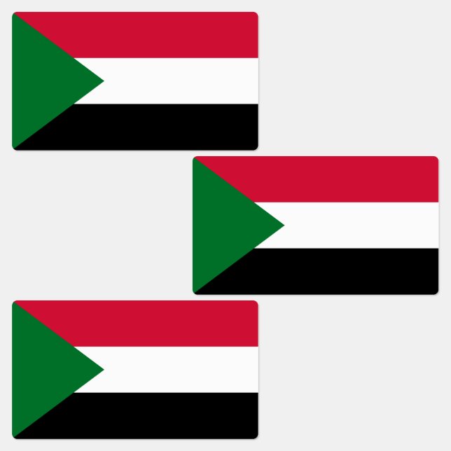 Sudan-Flagge Etiketten (Gruppe)