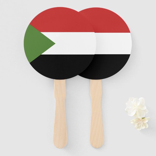Sudan-Flagge Fächer (Vorne und Hinten)