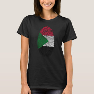 Sudan-Flagge Fingerabdruck Es ist in meiner DNA Ge T-Shirt