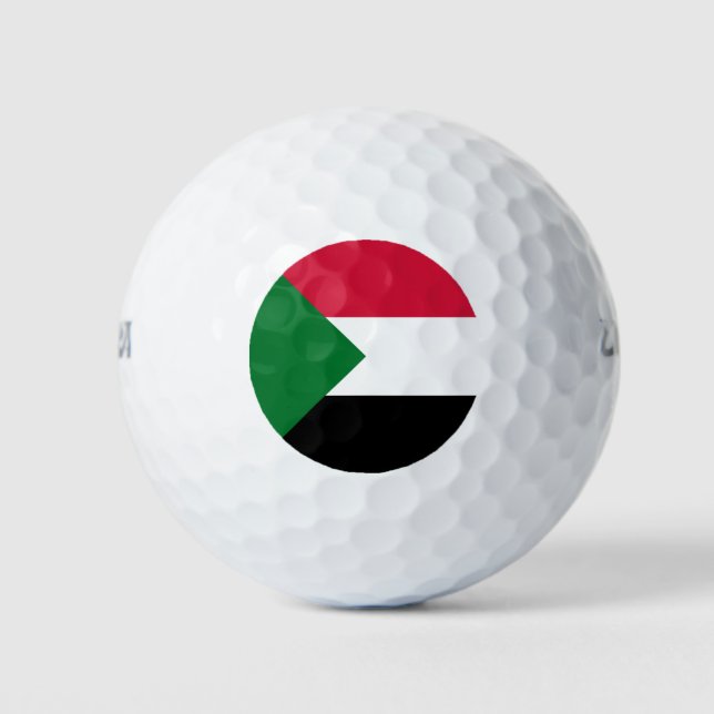 Sudan-Flagge Golfball (Vorderseite)