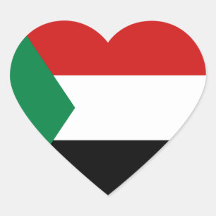 Sudan-Flagge Herz-Aufkleber