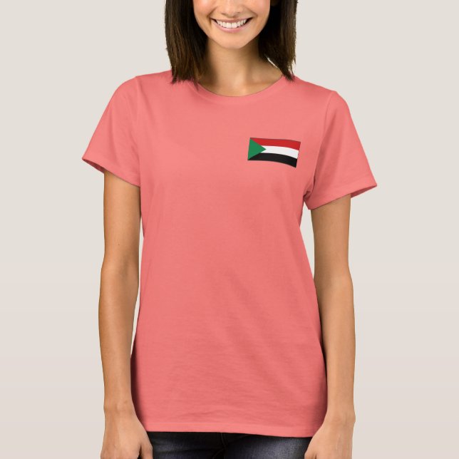 Sudan-Flagge + Karte T - Shirt (Vorderseite)
