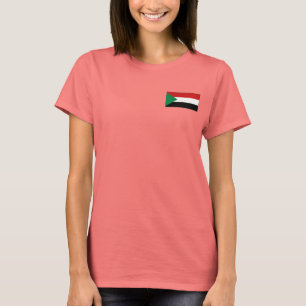 Sudan-Flagge + Karten-T - Shirt