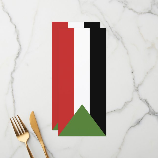 Sudan-Flagge Menükarte (Vorderseite/Rückseite Beispiel)