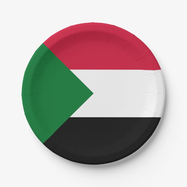 Sudan-Flagge Pappteller (Vorderseite)