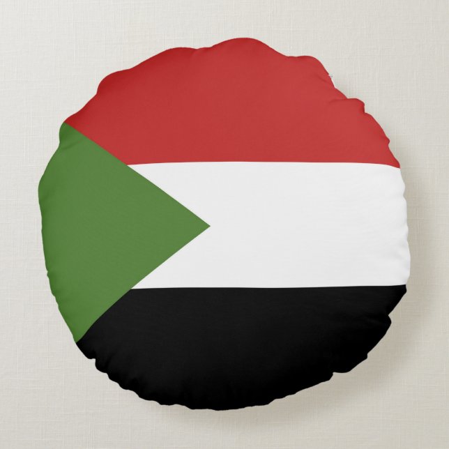 Sudan-Flagge Rundes Kissen (Rückseite)