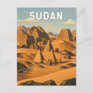 Sudan Illustration Reise Kunst Vintage Postkarte