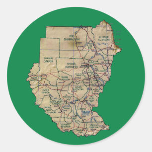 Sudan-Kartenaufkleber Runder Aufkleber