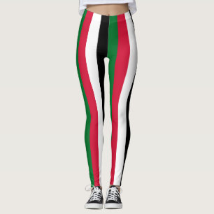 Sudan Nationalflagge Farben Vertikal Gestreift Leggings