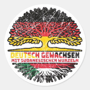 Sudan Sudanesisch Deutsch Deutschland Baum Wurzel Runder Aufkleber