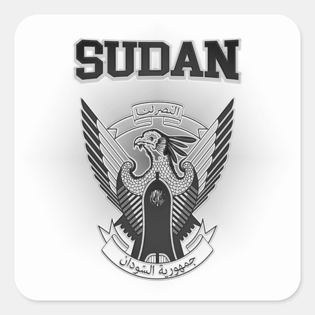 Sudan-Wappen Quadratischer Aufkleber (Vorderseite)