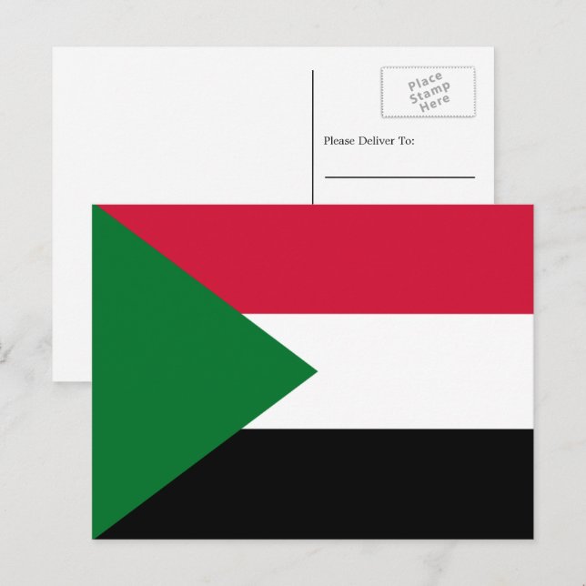 sudanesische Flagge, Flagge des Sudan Postkarte (Vorne/Hinten)